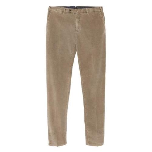 Corduroy broek met zij- en achterzakken PT Torino , Brown , Heren