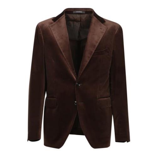 Bruine Fluweel Blazer Elegant Formele Kleding Tagliatore , Brown , Her...