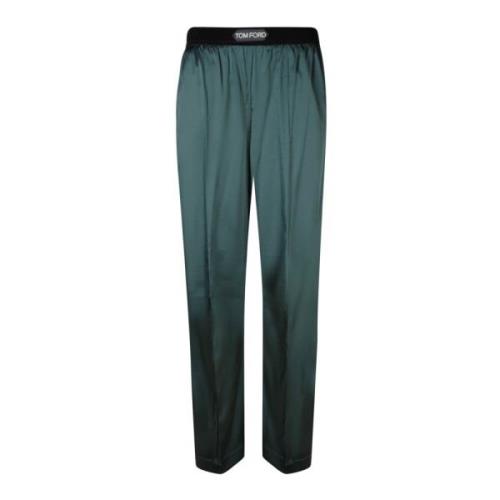 Groene Zijden Broek Elegante Stijl Tom Ford , Green , Dames