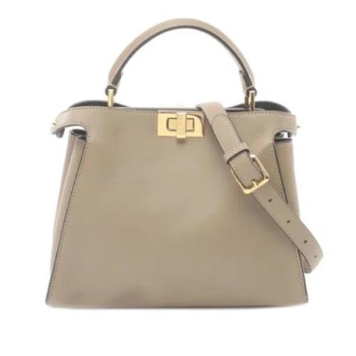 Pre-owned Leather handbags Fendi Vintage , Beige , Dames