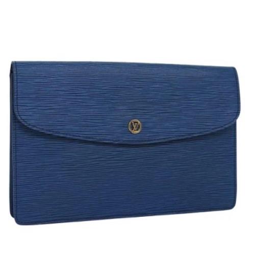 Pre-owned Leather clutches Louis Vuitton Vintage , Blue , Dames