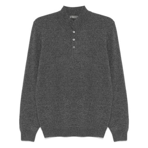 Luxe Cashmere/Wol Gebreide Kleding Corneliani , Gray , Heren