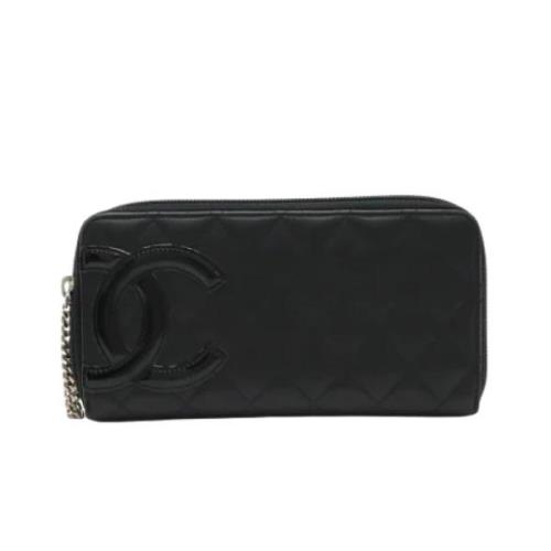 Pre-owned Leather wallets Chanel Vintage , Black , Dames