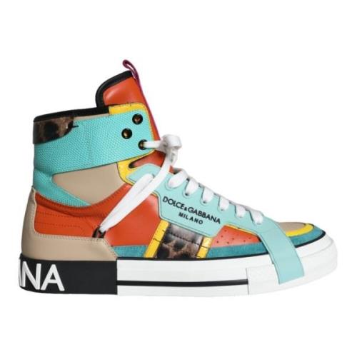 Multicolor Lederen High Top Sneakers Dolce & Gabbana , Multicolor , He...