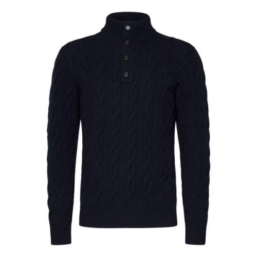 Navy Cashmere Kabeltrui Ralph Lauren , Blue , Heren