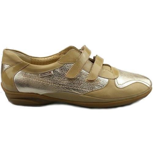 Dubbele Band Sneaker - Beige Zilver Mephisto , Beige , Dames