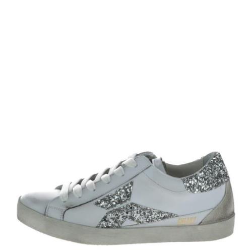 Witte leren Slip-On Sneakers met veters Sneaky Steve , White , Dames