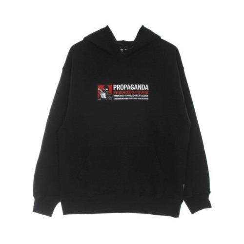 Zwarte Hoodie met Kangoeroezak Propaganda , Black , Heren