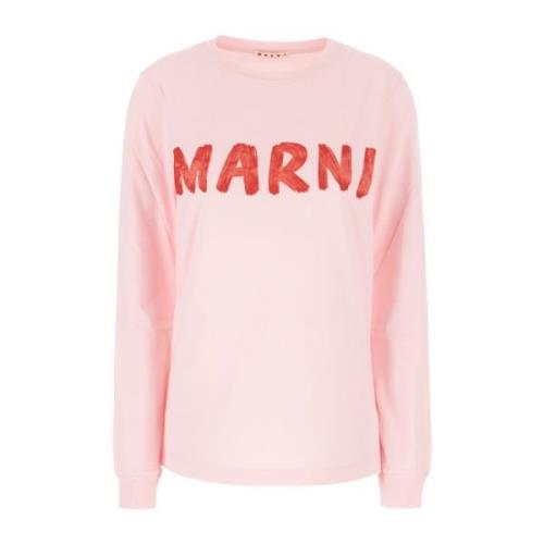 Casual Katoenen T-Shirt voor Mannen Marni , Pink , Dames