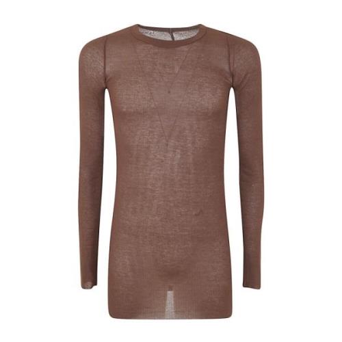 RIB Lange Mouwen T-Shirt Rick Owens , Brown , Heren