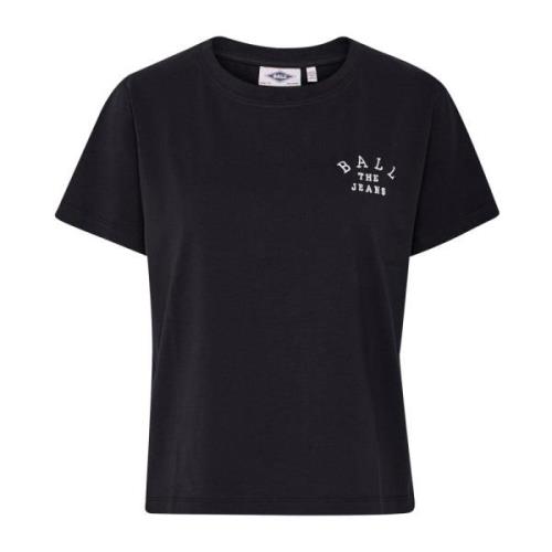 Zwart T-shirt Basavona Top Ball , Black , Dames