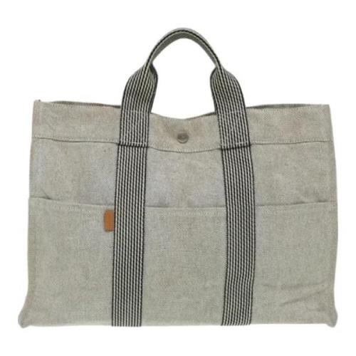 Pre-owned Canvas handbags Hermès Vintage , Gray , Dames