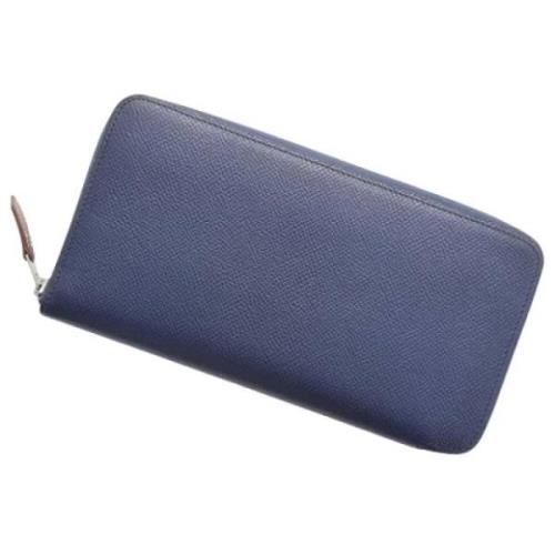 Pre-owned Leather wallets Hermès Vintage , Blue , Dames