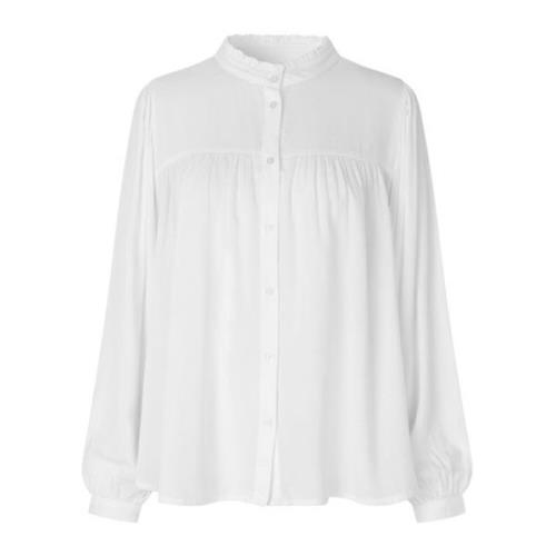 Elegante Carall Shirt met Pofmouwen Lollys Laundry , White , Dames