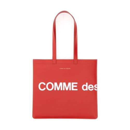 Logo Tote Bag met Dubbele Handvat Comme des Garçons , Red , Unisex