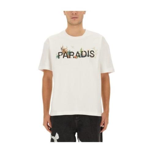 T-shirt met logoprint 3.Paradis , White , Heren