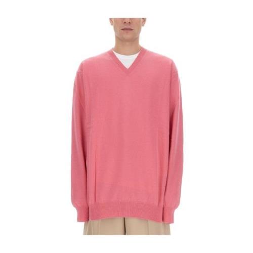 Wollen Jersey Gemaakt in Japan Comme des Garçons , Pink , Heren