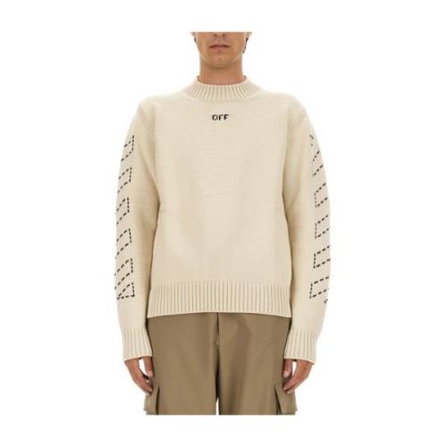 Logo Jersey Regular Fit Made in Italy Off White , Beige , Heren