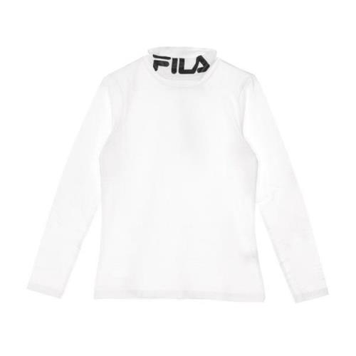 Wit Dames T-shirt Lange Mouw Fila , White , Dames