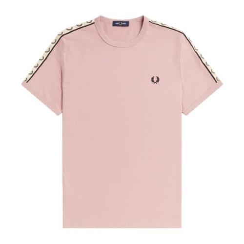 Ringer T-shirt Dusty Rose Zwart Fred Perry , Pink , Heren