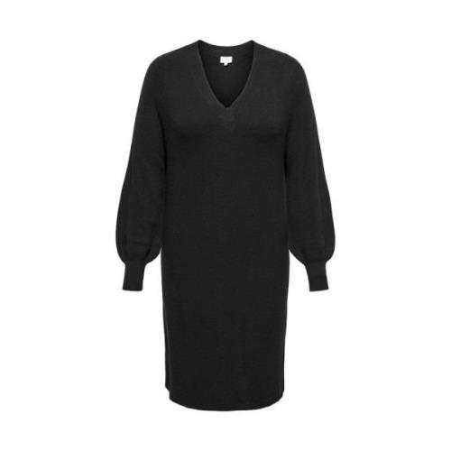 V-hals Jurk in Zwart Only Carmakoma , Black , Dames