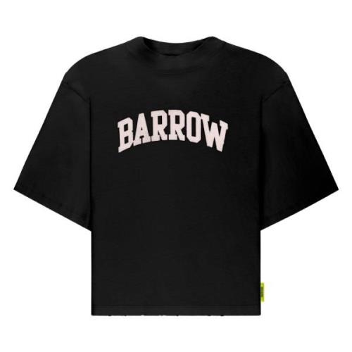 afgeknipte gewassen print t-shirt Barrow , Black , Unisex