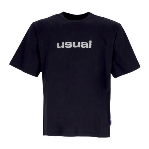 Zwart 3D Tee Crew Neck T-Shirt Usual , Black , Heren