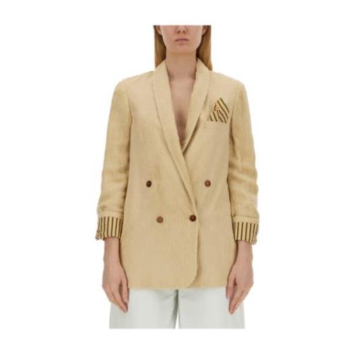 Oversize Double-Breasted Jacket Alysi , Beige , Dames