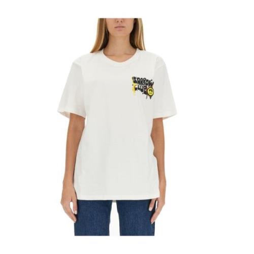 Logo Print Katoenen T-Shirt Barrow , White , Dames