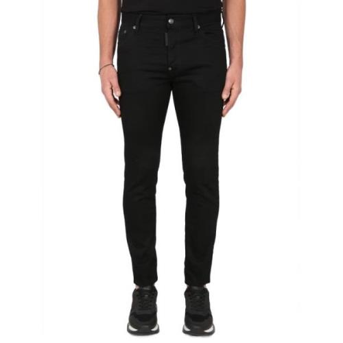 Stijlvolle Denim Jeans met Sluiting Dsquared2 , Black , Heren