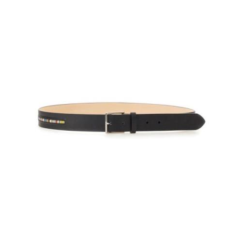 Logo Leren Riem Gemaakt in Spanje Paul Smith , Black , Heren