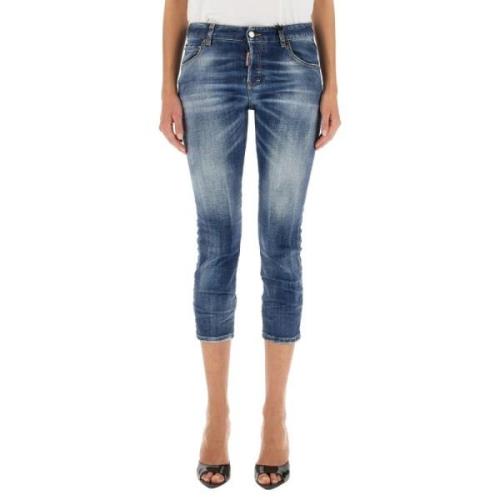 Cool Girl Jeans met knoopsluiting Dsquared2 , Blue , Dames