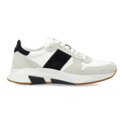 Zwart & Wit Marmer Sneakers Tom Ford , Multicolor , Heren