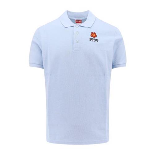 Biologisch Katoenen Poloshirt met Boke Bloemenborduursel Kenzo , Blue ...