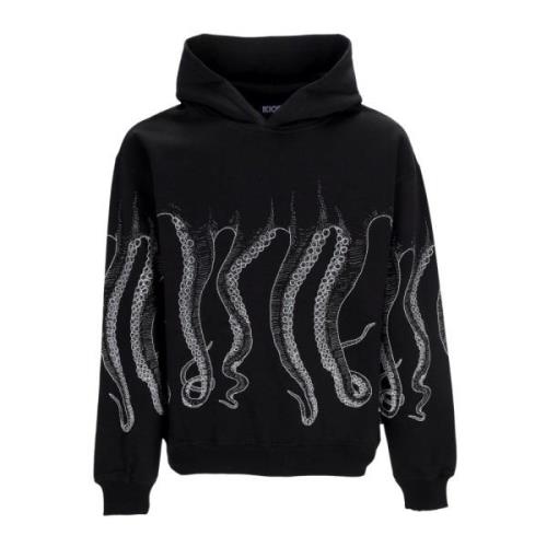 Zwarte hoodie met tentakelprint Octopus , Black , Heren