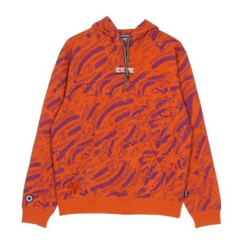 Sci-fi Oranje Hoodie Lange Mouw Octopus , Orange , Heren