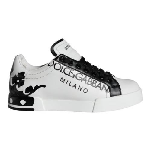 Kroon Milano Leren Sneakers Dolce & Gabbana , White , Dames