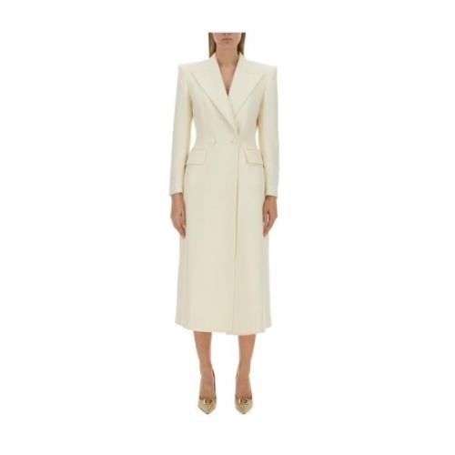 Slim Fit Double-Breasted Wool Coat Dolce & Gabbana , White , Dames