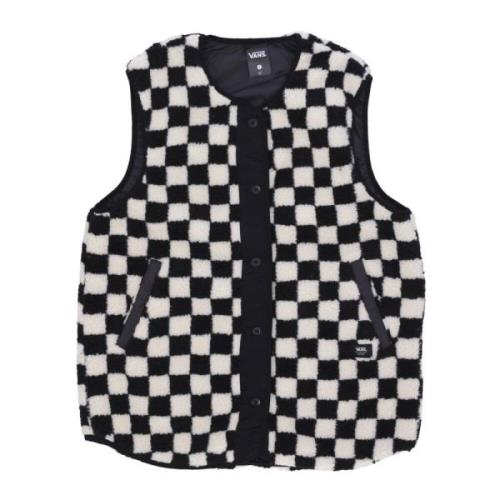 Omkeerbaar geruit vest Vans , Black , Dames