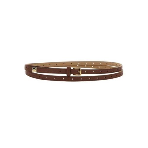 Logo Leren Riem Gemaakt in Italië Dolce & Gabbana , Brown , Dames