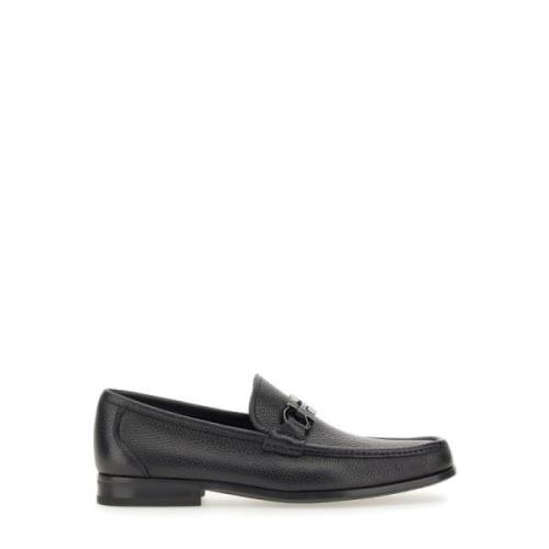 Gancini Moccasin Ornament Hak Salvatore Ferragamo , Black , Heren