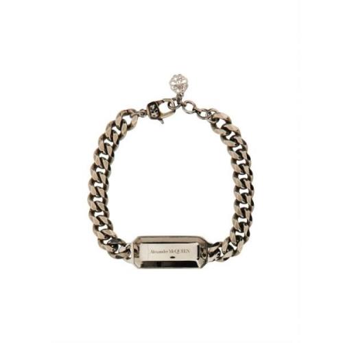 Medaillon Kettingarmband met Kreeftsluiting Alexander McQueen , Gray ,...