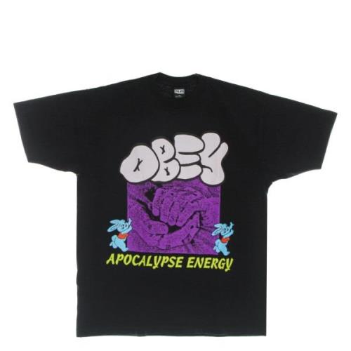 Apocalypse Energy Heavyweight Pigment Dye Tee Obey , Black , Heren