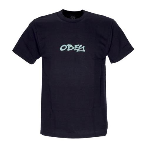 Klassiek Zwart Heren T-shirt Obey , Black , Heren