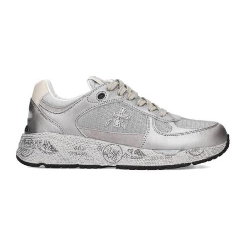 Zilver Suède Leren Sneakers Premiata , Gray , Dames