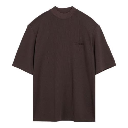 Korte mouwen ronde hals T-shirt The Attico , Brown , Dames