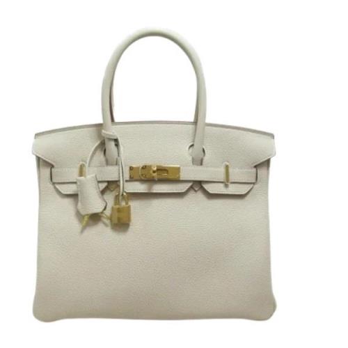 Pre-owned Leather handbags Hermès Vintage , White , Dames