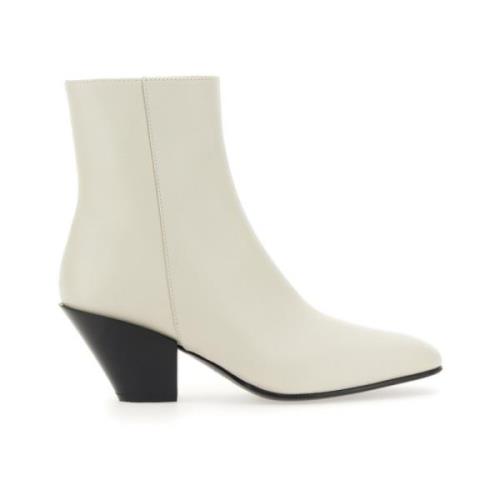 Cuban Heel Leren Laars Roberto Festa , White , Dames