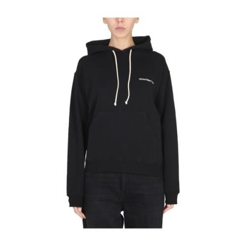 Geborduurde hoodie met trekkoord en zak Department Five , Black , Dame...