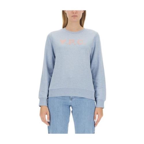 Klassieke 'Live' Sweatshirt A.p.c. , Blue , Dames